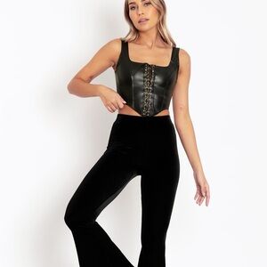 Blackmilk Clothing - Route 666 Lace Up Corset Top - Size S